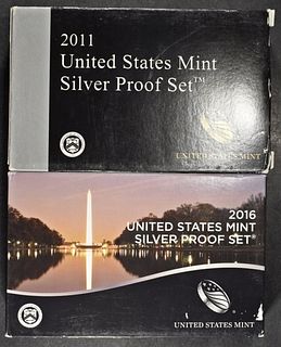 2011 & 2016 US SILVER PROOF SETS