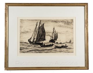 Reynolds Beal (1867-1951), Fishing Boats on the High Seas, 1930