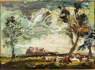 Jack Godderis (Belgian, 1916-1971)- Pencil & Oil
