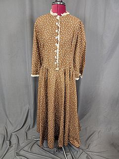 Vintage Brown Country Calico Dress