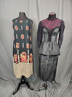 2 Vintage Black Silk Dresses
