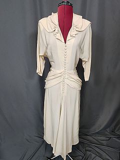 Vintage Ivory Crepe Dress