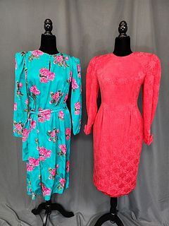 2 Vintage 1980s Silk Sz 4 Dresses - Nippon, AP Ltd 