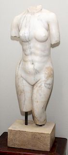 ITALIAN CARVED WHITE MARBLE SCULPTURE