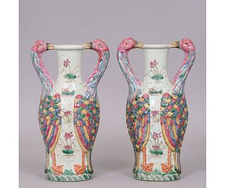 CHINESE DUCK VASES