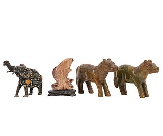 CHINESE CARVED ANIMAL FIGURES