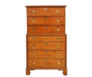 ENGLISH CHIPPENDALE CHEST ON CHEST