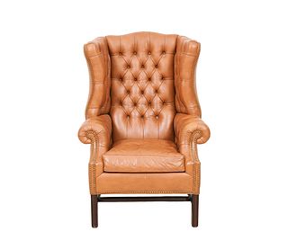 HANCOCK & MOORE LEATHER WING CHAIR