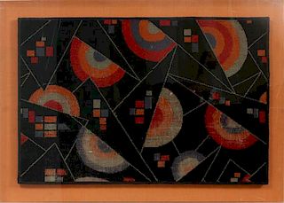 AFTER WASSILY KANDINSKY PAINTED  TAPESTRY ABSTRACT