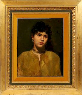 OIL ON CANVAS, H 21", W 17", PORTRAIT OF A WOMAN