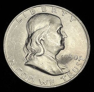 1950-D Franklin Silver Half Dollar BU
