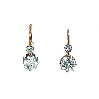 18k Art Deco Diamond Earrings