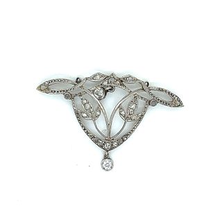 Platinum Art Nouveau Diamond Pendant