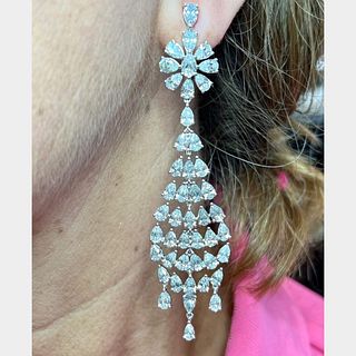 Platinum 22.00 Ct. Diamond Chandelier Earrings