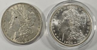 1890 AU & 1904 AU/BU MORGAN DOLLARS