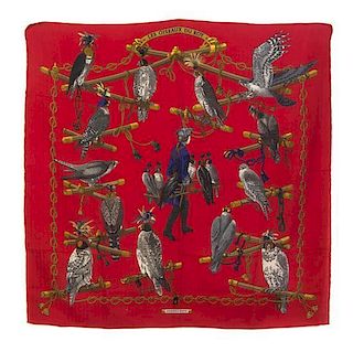 An Hermes Silk Cashmere Scarf, 34 1/2 x 34 1/2 inches.