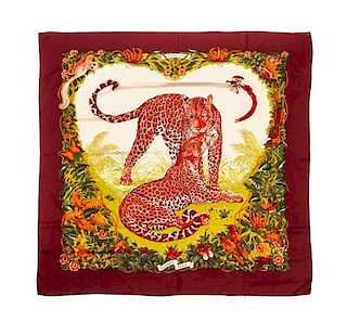 * An Hermes Silk Cashmere Scarf, 54 x 54 inches.