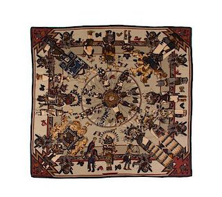 * An Hermes Silk Cashmere Scarf, 54 x 54 inches.