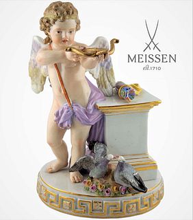Meissen Porcelain Cherub Figure With Bow And Arrow