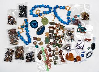 Large Lot of Mostly Stone Artisan Beads and Findings