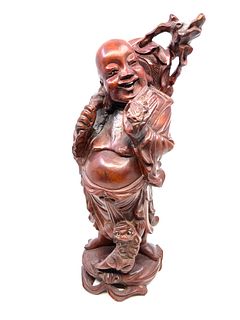 Chinese wood carving of a man