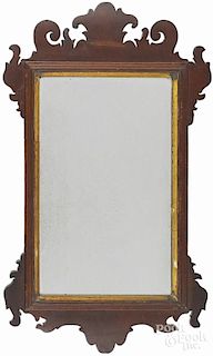 Chippendale mahogany looking glass, late 18th c., 25'' h. Provenance: Titus Geesey.