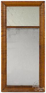 Tiger maple mirror, mid 19th c., 46 1/4'' h., 22'' w.