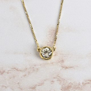 GIA Diamond and 14K Necklace