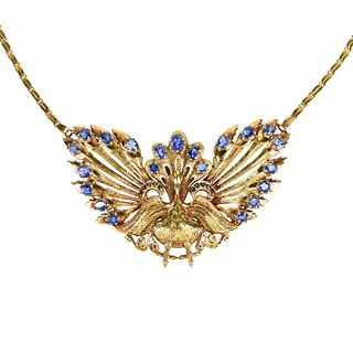 Ceylon Sapphire and 18K Necklace