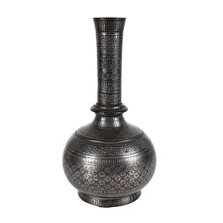 Antique Indian Bidri Bottle Vase