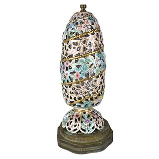 Italian Painted Pottery Lamp