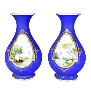 Pair of Antique Old Paris Vases