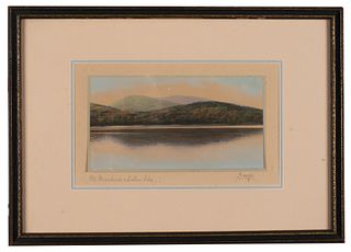 Mount Monadnock and Dublin Lake, Hand Colored Photograph by Charles H. Sawyer, 1928
