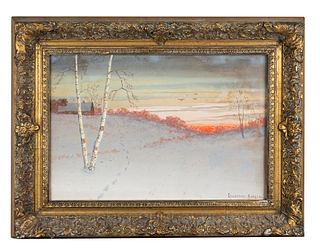 Gulbrand Sether (1869 - 1941) Winter Sunset