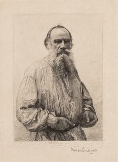 William Harry Warren Bicknell (1860 - 1947) Portrait of Tolstoy