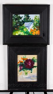 Robert Sydorowich (b. 1935) Two Small Framed Oil on Board Vermont Paintings