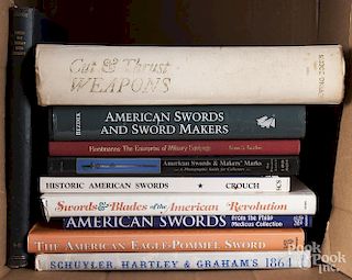 Ten reference books, primarily on swords and edged weapons, to include Wagner Cut and Thrust Weapon