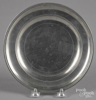 Hartford, Connecticut pewter plate, ca. 1840, bearing the touch of Thomas Boardman, 7 3/4'' dia.