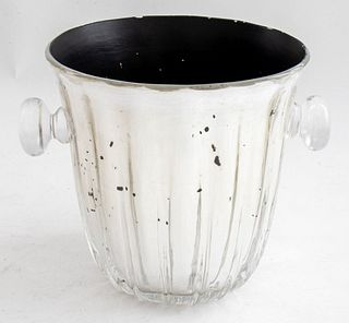 Karl Springer Modern Signed Glass Ice Bucket