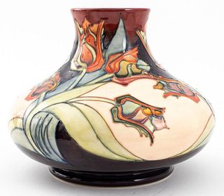 Moorcroft Pottery Sally Tuffin "Red Tulip" Vase