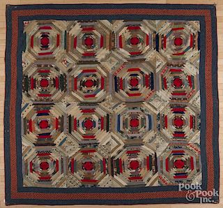 Pieced windmill variant quilt, late 19th c., 83'' x 86''.