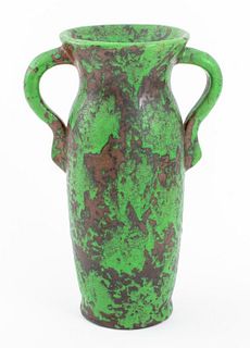 Weller Pottery Coppertone Double Handled Vase