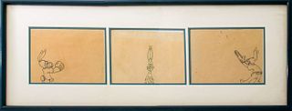 Bob Givens Attr. "3 Views of Bugs" Animation Sketches
