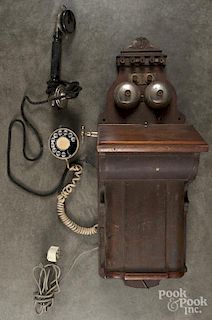 Jydsk oak telephone, 28'' h.