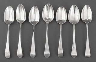 George III Sterling Silver Table Spoons, 7