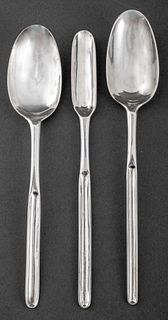 Georgian Sterling Silver Marrow Spoons, 18th C, 3