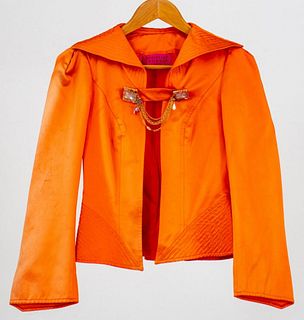 Christian Lacroix Orange Silk Blazer Jacket