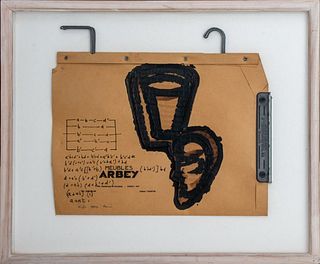 Pinchas Cohen Gan Untitled Acrylic & Ink on Folder