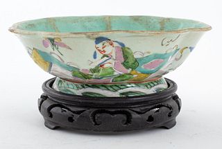 Vietnamese Celadon Glazed Lotus form Bowl