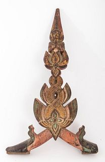 Antique Thai Carved Wood Architectural Element